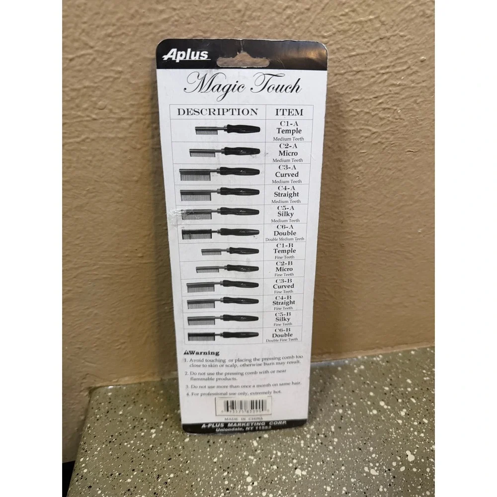 Magic Touch Aplus C6-A Double Thermal Pressing Comb Brass Medium Gold Black